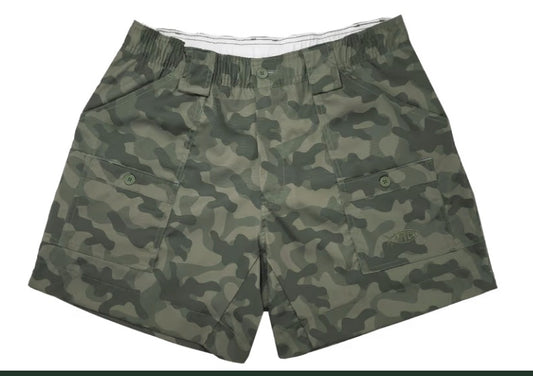 AFTCO Camo Original Fishing Shorts for Men - Green OG Camo