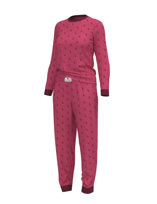 Local Girl Youth Pajama Set - Magenta Dog & Moon