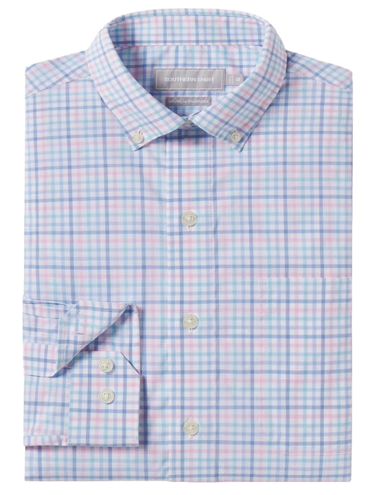 SSCO Samford Check LS Button Up - Hydrangea