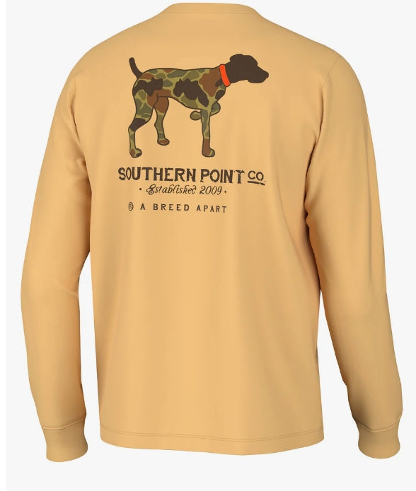 Southern Point Vintage Camo Greyton L/S Tee - Honey Gold