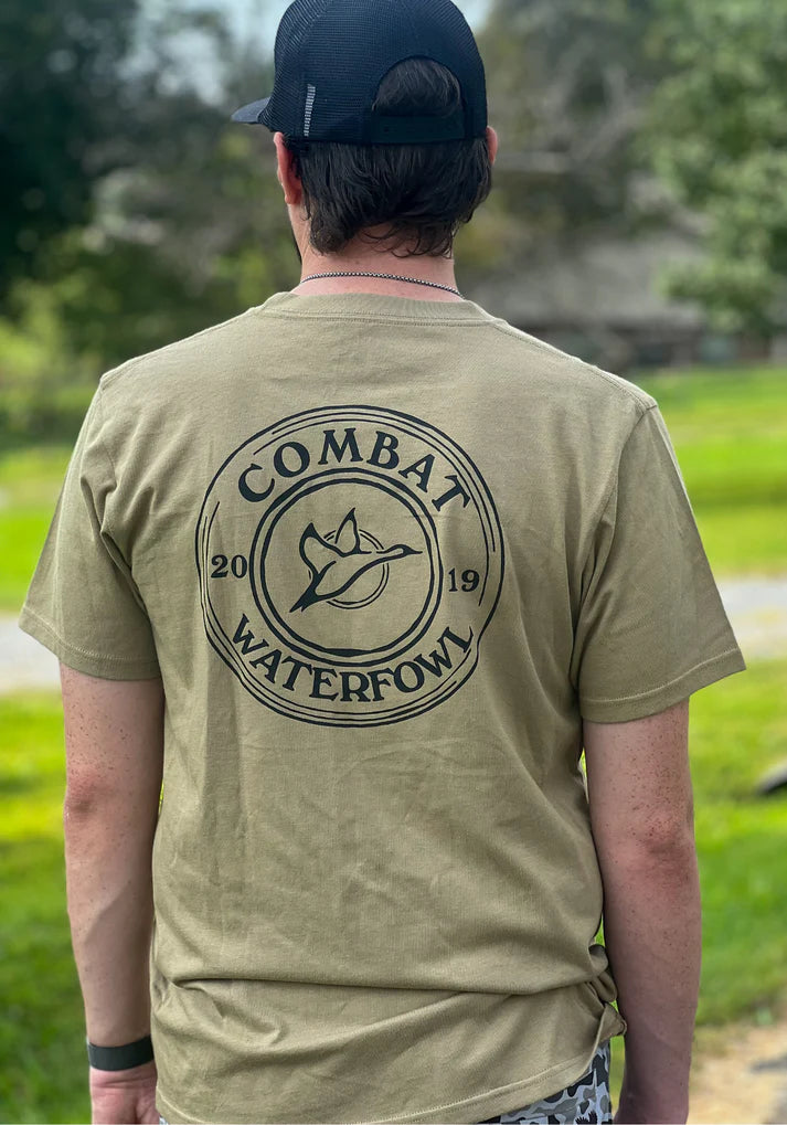 Combat Waterfowl Shotgun Shell Logo Tee - Khaki