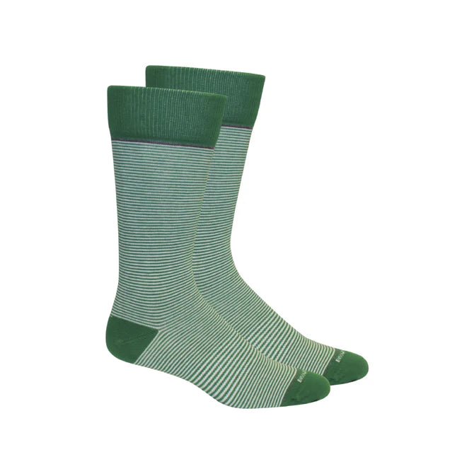 Brown Dog Stand Up Stripe Socks- Green/White