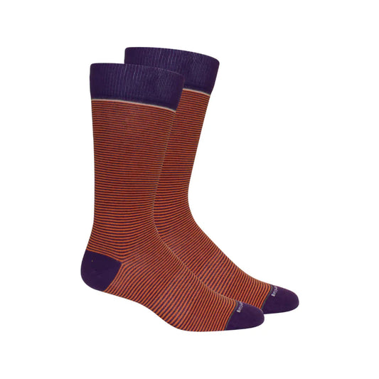 Brown Dog Stand Up Stripe Socks- Purple/Orange