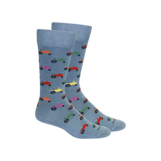 Brown Dog Socks -Tractor Bluestone