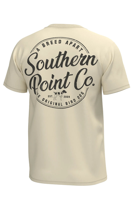 Southern Point Simple Script Circle Short Sleeve Tee - Cloud Cream