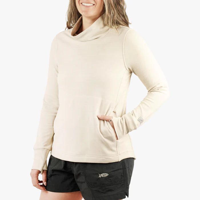 Aftco Women's Coastal Layer Funnel Neck - Pelican Heather