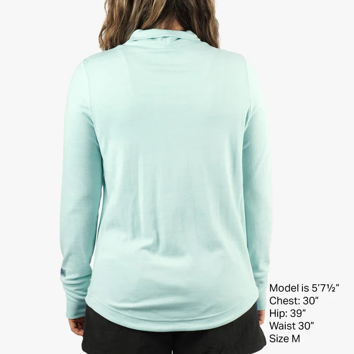 Aftco Women's Coastal Layer Funnel Neck - Pastel Turquoise Heather