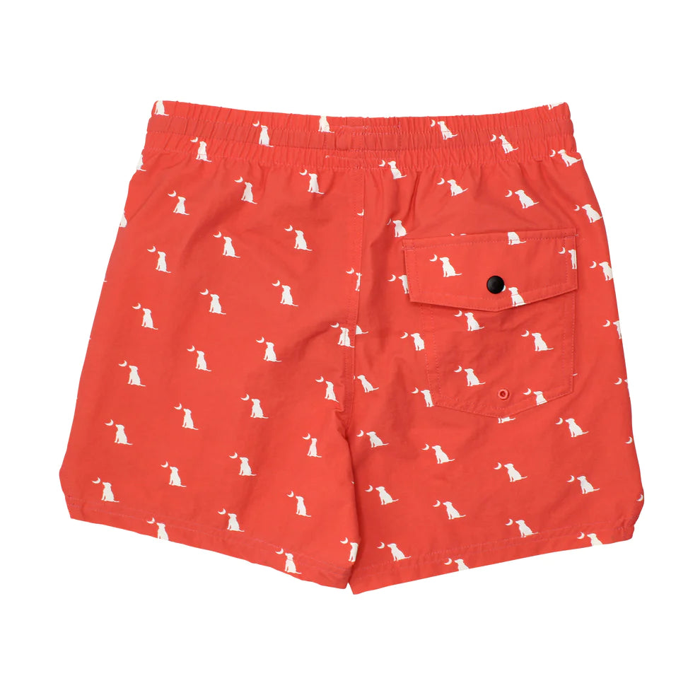 Local Boy Youth Swim Trunks - Salmon Dog