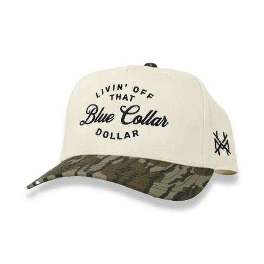 Mad Hatter Blue Collar Dollar Hat Retro Mossy Oak Bottomland/Natural