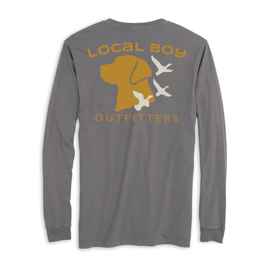 Local Boy Duck and Dog LS Shirt- Gray