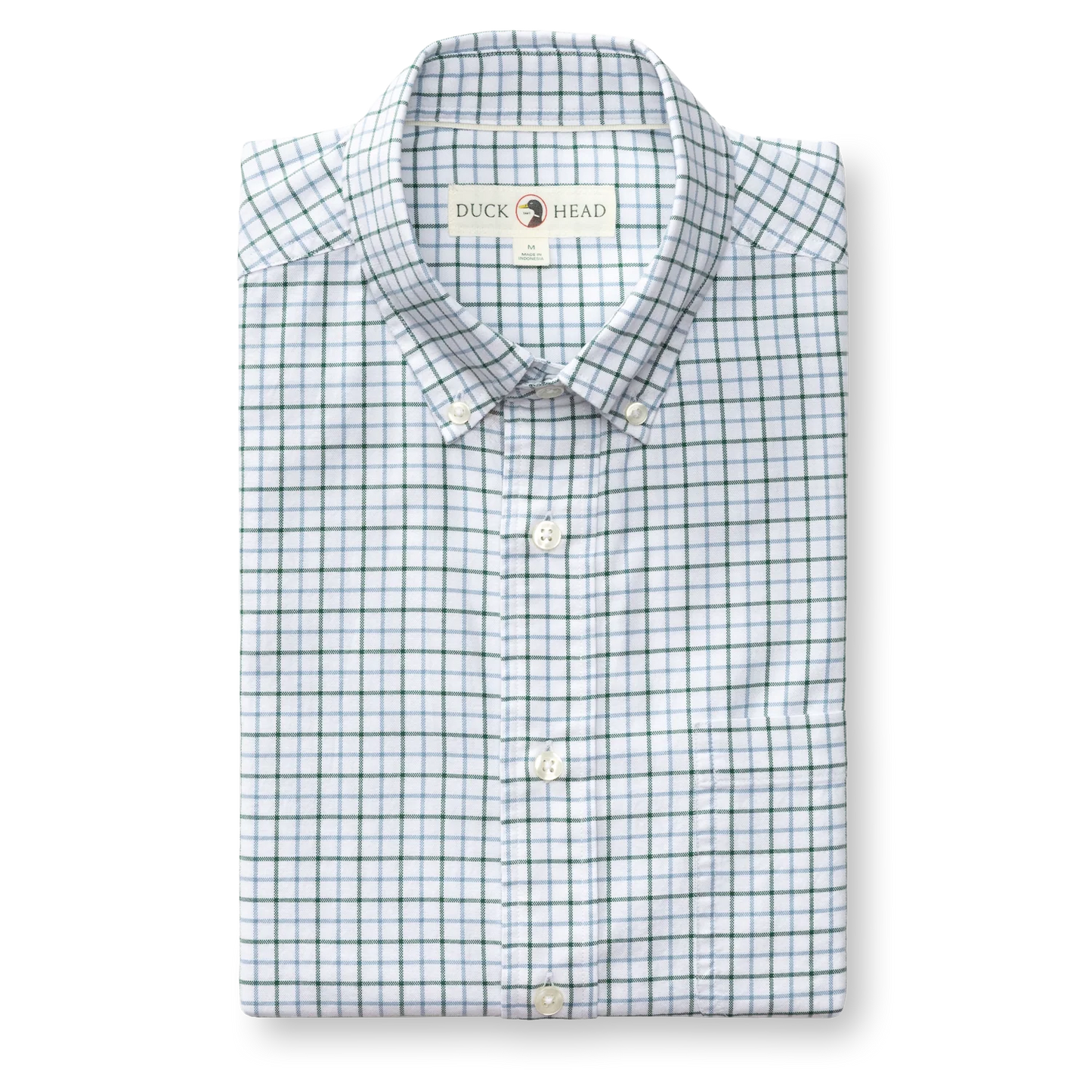 Duck Head Cotton Oxford Sport Shirt Kline Plaid - Hunter Green