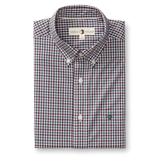 Duck Head Performance Poplin Sport Shirt Merill Gingham - Fig