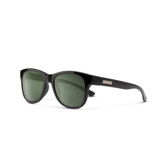 Suncloud Sunglasses Black + Polarized Gray Green Lens