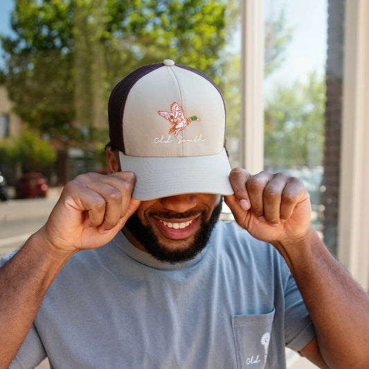 Old South Mallard Trucker Hat- Khaki/Brown