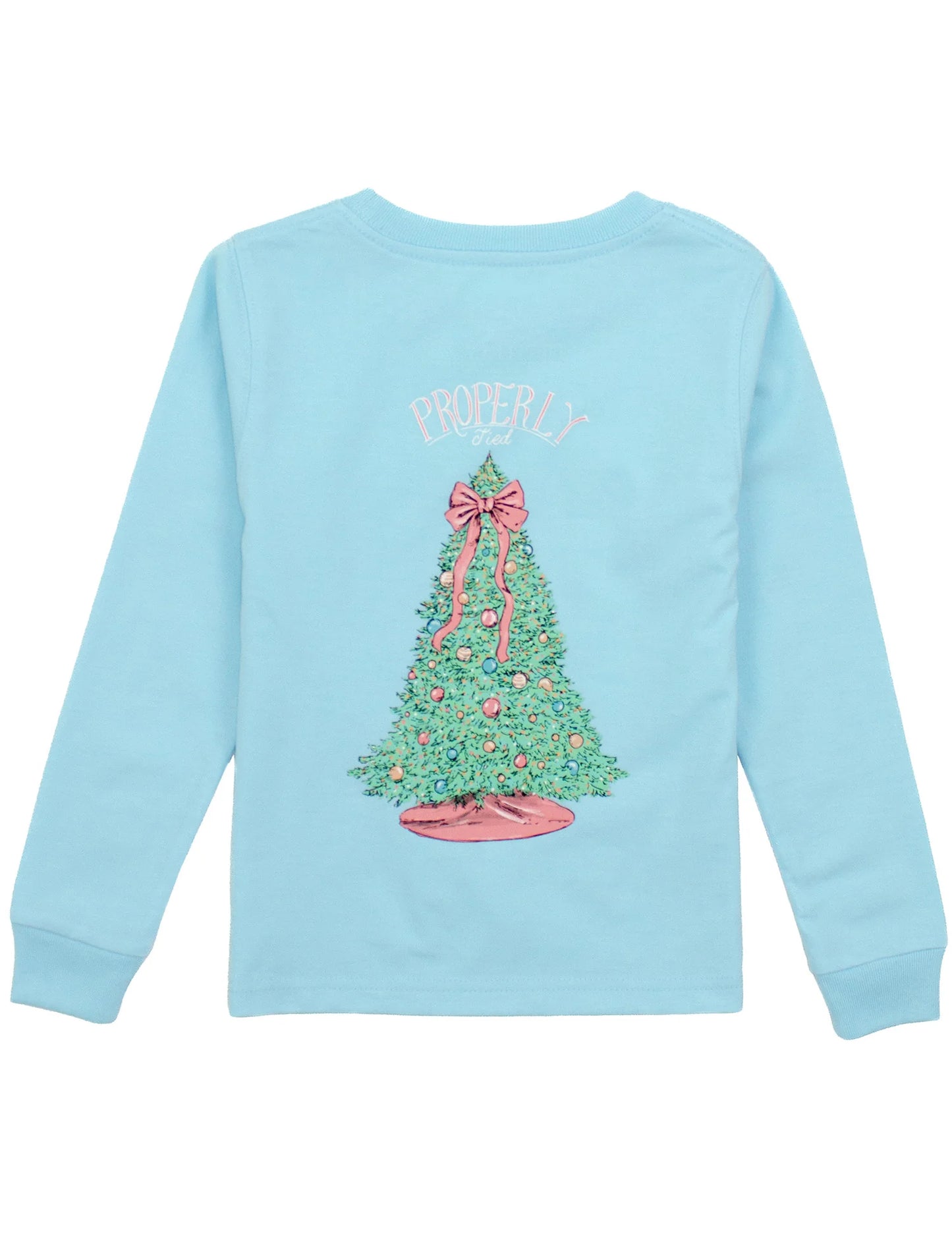 Properly Tied Girls Merry And Bright LS Powder Blue