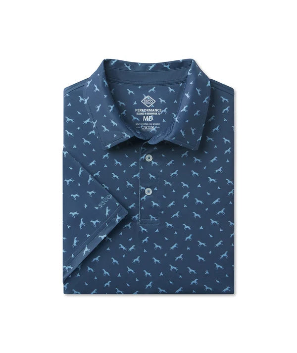 SSCO Uplands Unleashed Printed Polo - Midnight Navy