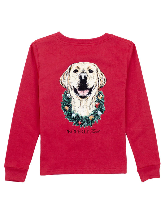 Properly Tied Boys Deck The Paws LS Cabernet
