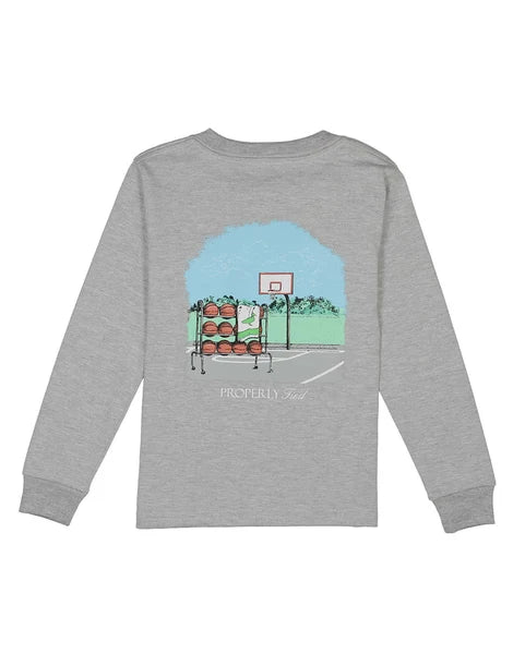 Properly Tied Boys Basketball LS - Light Heather Grey
