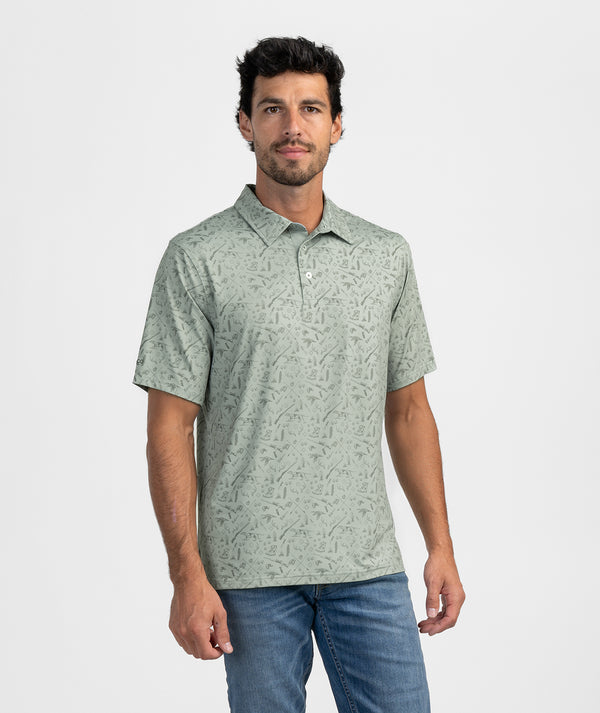 SSCO Quack n Rack Printed Polo - Sage