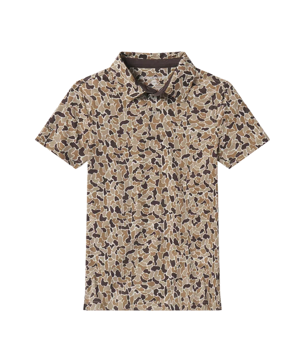 SSCO Youth Hunters Hideaway Printed Polo - Ember Brown