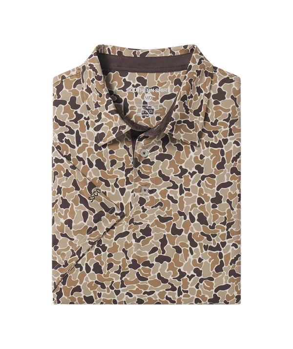 SSCO Hunters Hideaway Printed Polo - Ember Brown
