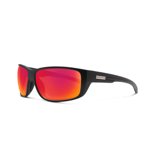 Sunclouds Milestone Matte Black + Polarized Red Mirror Sunglasses