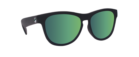 Mini Shades Classic (Age 3-7) Pitch Black Polarized Green Mirror