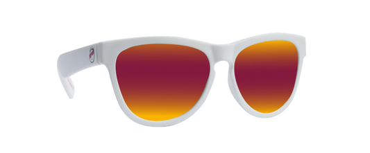 Mini Shades Classic (Age 3-7) Pearl White Polarized Rose Gold Mirror