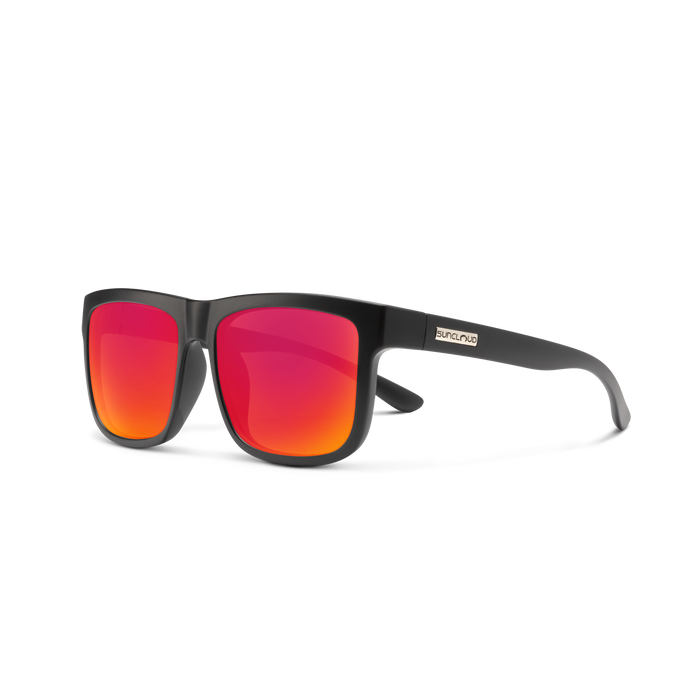 Suncloud Sunglasses Matte Black + Polarized Red Mirror Lens