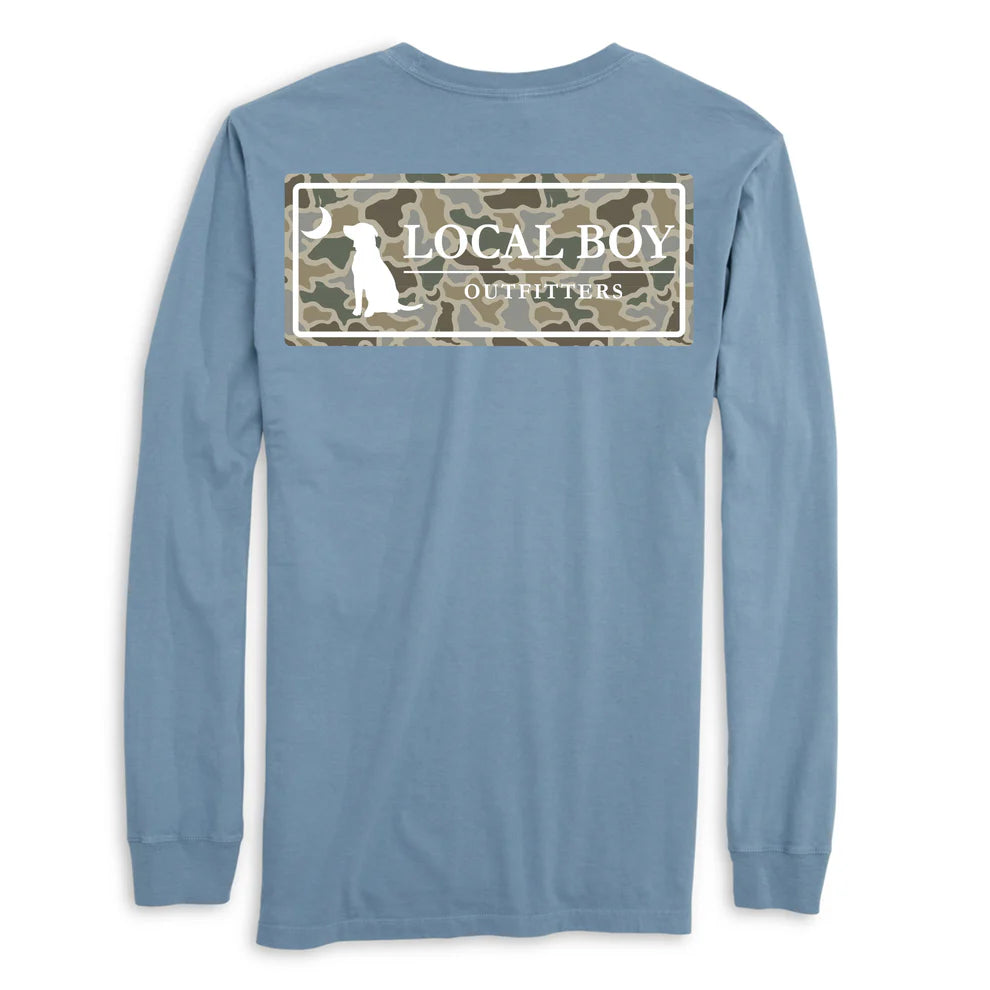 Local Boy Sand Dog & Moon Camo Plate LS Tee