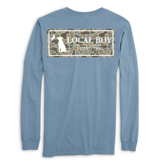 Local Boy Sand Dog & Moon Camo Plate LS Tee