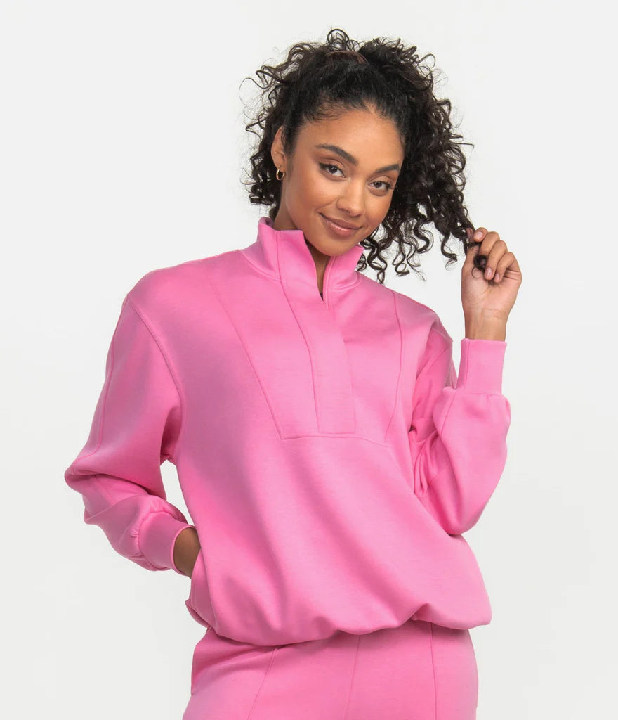 Southern Shirt Co. Women's Around the Block Quarter Zip- Candy Crush