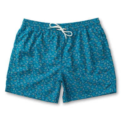 Duck Head 6" Print Sailport Swim Short - Sail Blue