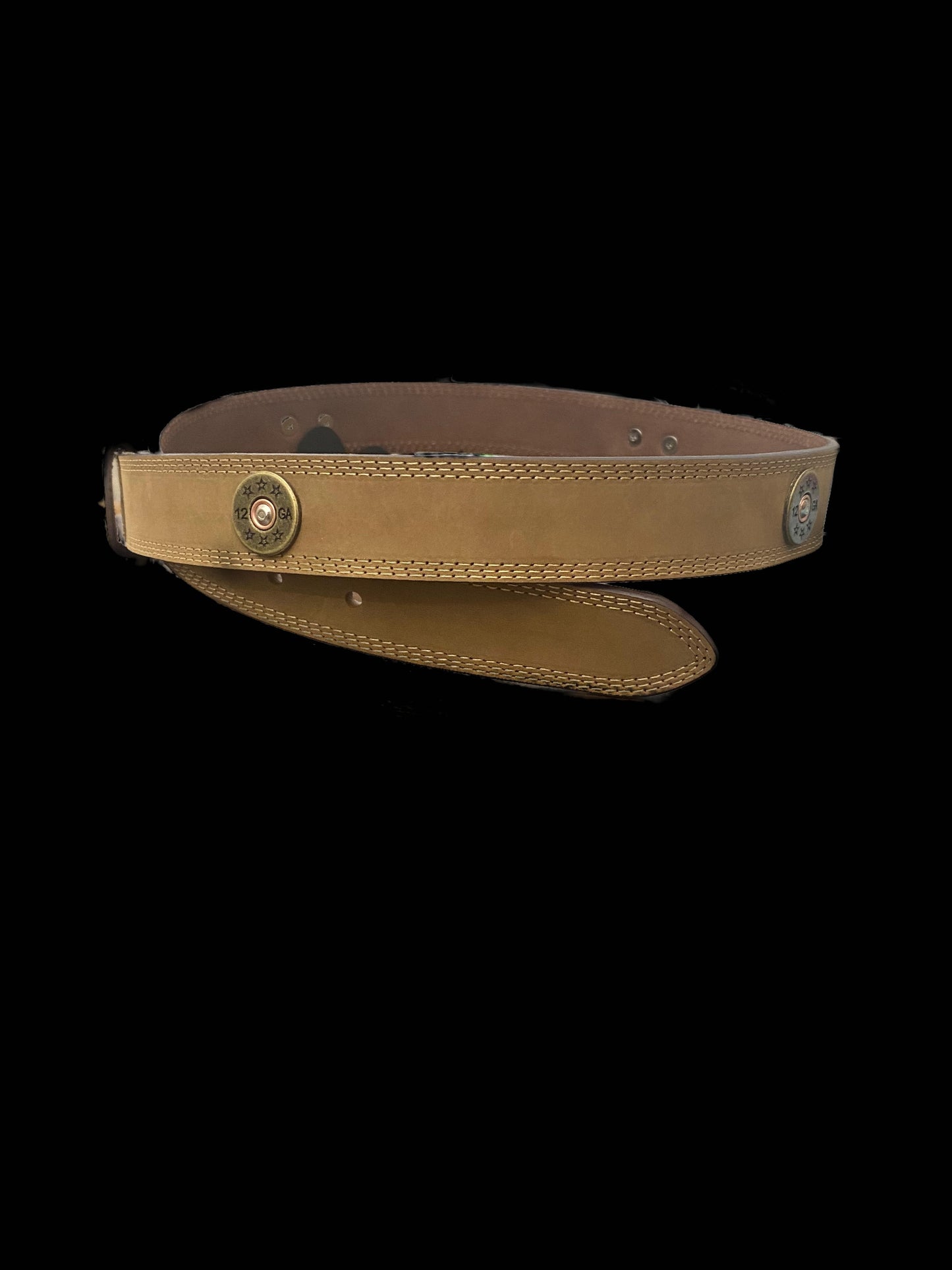 ZepPro Light Brown Leather belt -Shotgun Shell