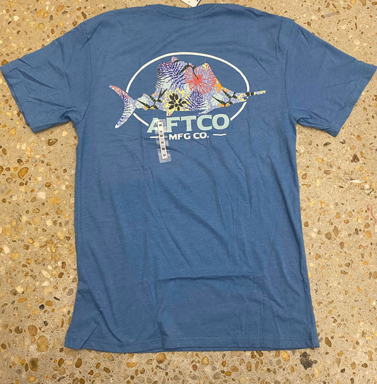 Aftco Summertime Azure Heather Tee