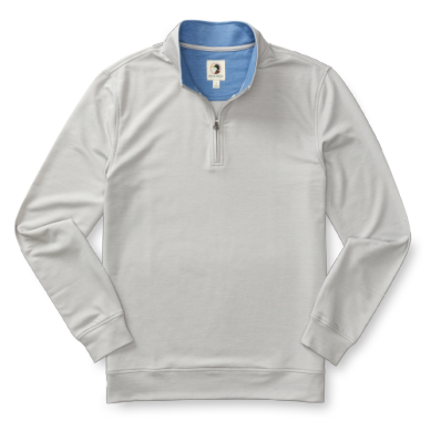 Duck Head Dunmore Performance 1/4 Zip Pullover - Light Grey Heather