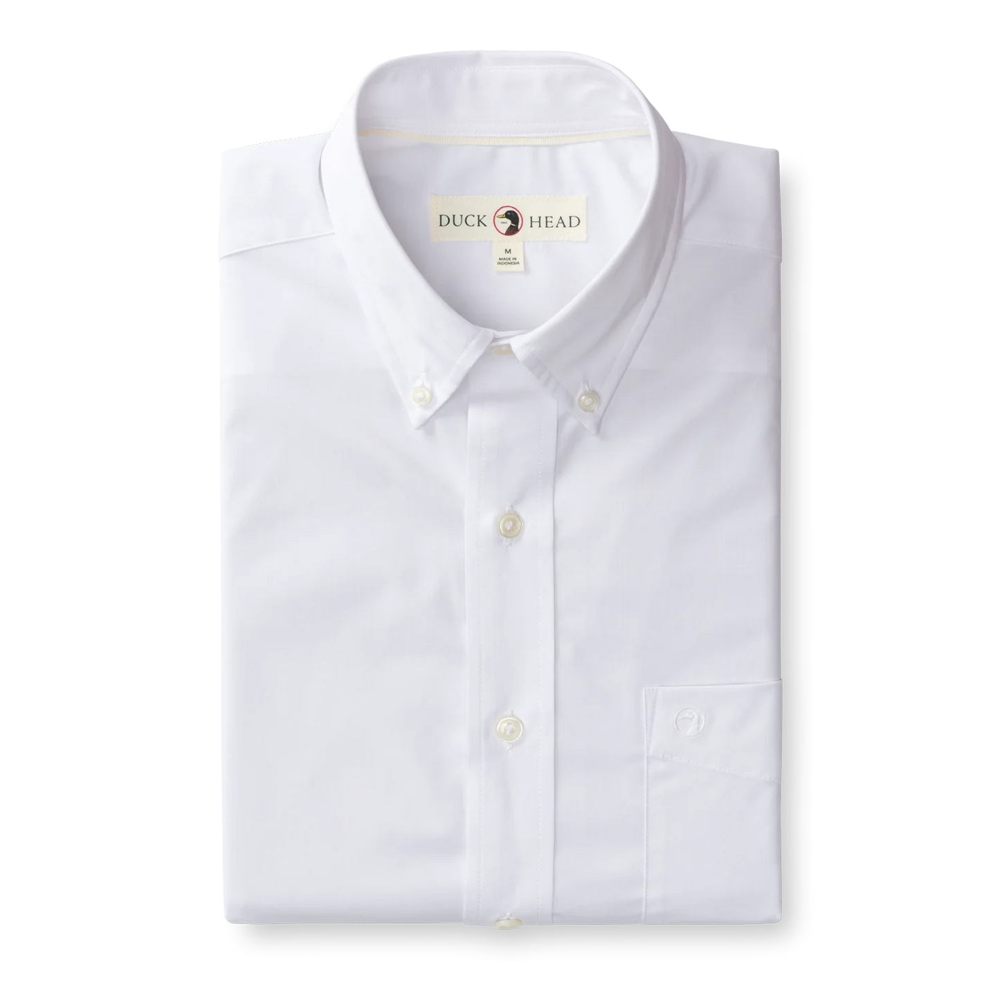 Duck Head Performance Poplin Sport Shirt Boyce Solid - White