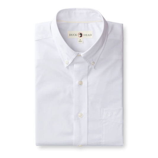 Duck Head Performance Poplin Sport Shirt Boyce Solid - White