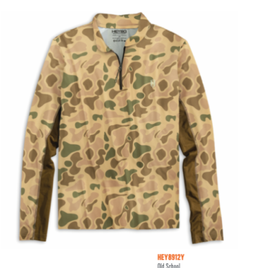 Heybo Youth Wanderer Performance 1/4 Zip- Old School Camo