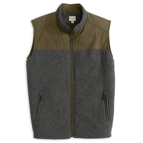 Heybo Waxed Wool Vest- Charcoal/Brown