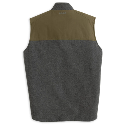 Heybo Waxed Wool Vest- Charcoal/Brown