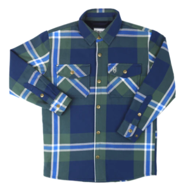 Heybo Youth Thermal Plaid Jacshirt- Navy/Grey