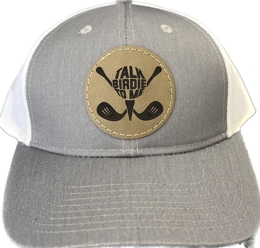 Viv&Lou Talk Birdie To Me Patch Grey & White Hat