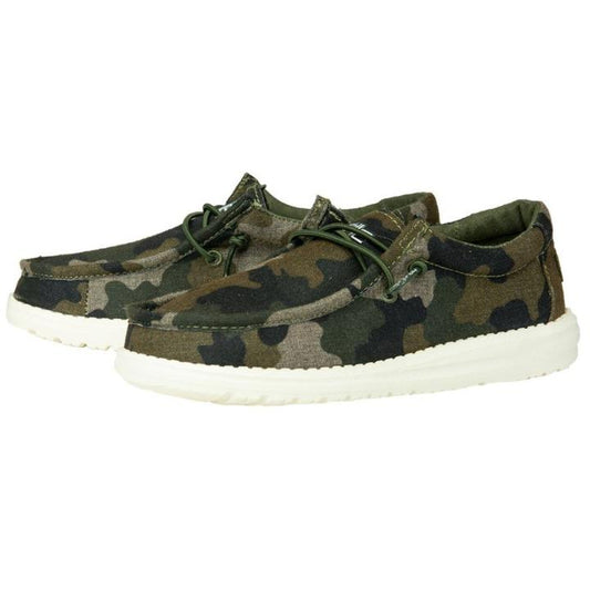 Hey Dude Youth Wally Linen Camo