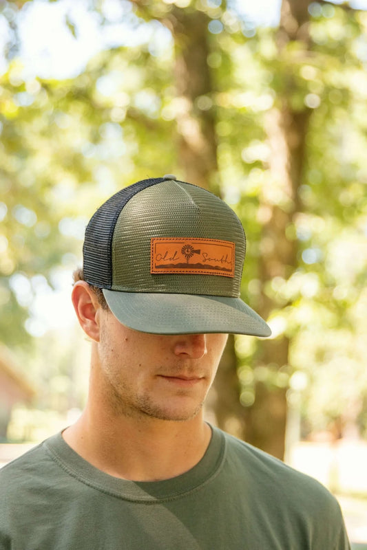 Old South Landscape Leather Patch Trucker Hat