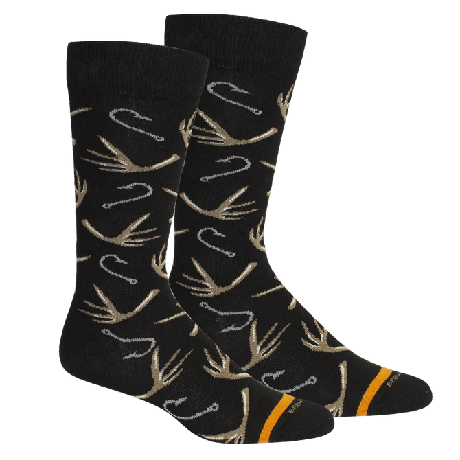 Brown Dog Hook & Bullet Black Socks