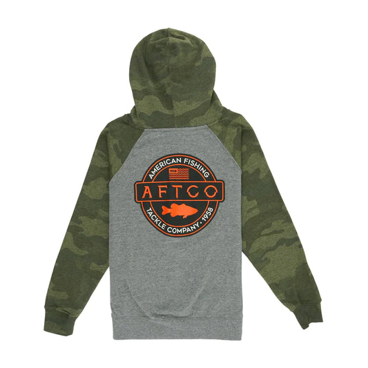 AFTCO Youth Bass Patch PO Hoodie - Forest Camo