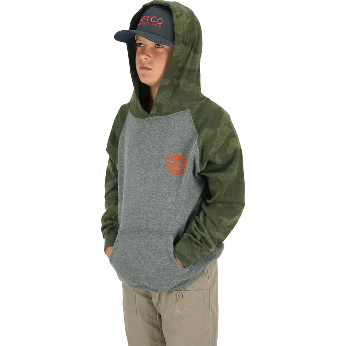 AFTCO Youth Bass Patch PO Hoodie - Forest Camo