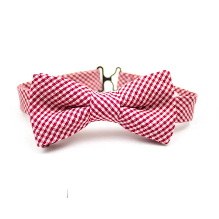 Youth Fox & Brie Linen Bow Tie Cherry Gingham