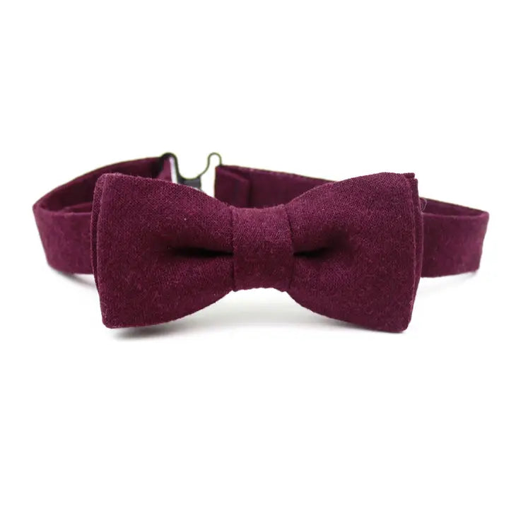 Youth Fox & Brie Linen Bow Tie Eggplant